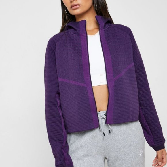 NWT $140 NIKE SPORTSWEAR Women S Tech Fleece Hoodie Full Zip Warn Jacket Purple - Picture 6 of 15